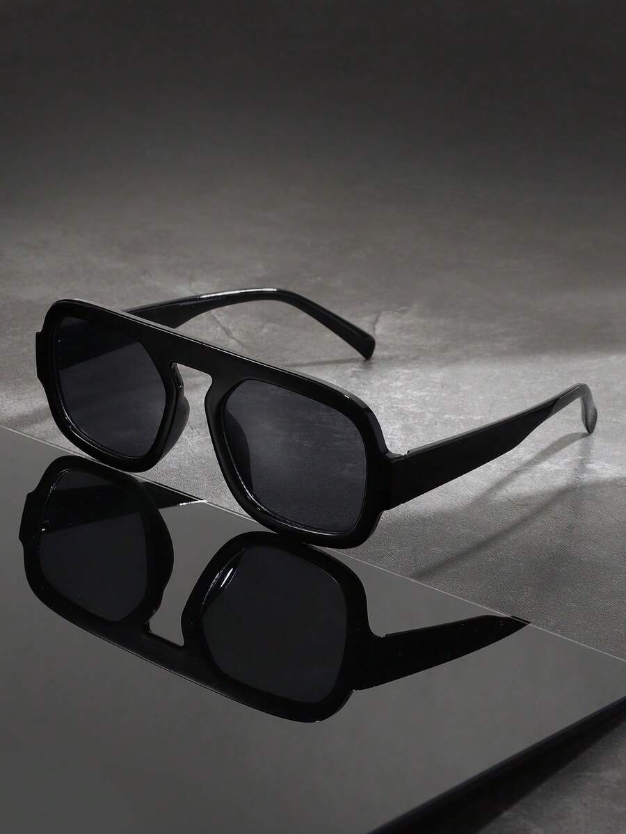 1 par de gafas de aviador de un solo puente para hombre, modernas y casuales, ideales para exteriores, viajes, atuendos de moda y fotografía callejera.