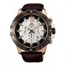 Orient Reloj de cuarzo para hombres Orient (FTW03003T0) - Reloj de acero inoxidable de estilo deportivo con esfera blanca, perfecto para uso diario