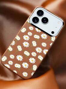Funda de cuero para iPhone 17 Pro Max 17 Air con protección de pantalla completa, diseño de margaritas, minimalista, material de PU premium. - Gris Claro - Ver 12