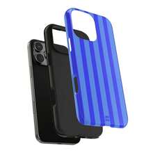 Vibrant Blue Striped Tough Phone Case For IPhone|   Stylish & Durable Protection - Mixed Color 1 - View 4