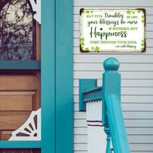 May Your Troubles Be Less Shamrock Tin Sign St Patrick's Day Irish Blessing Metal Wall Art Decor Gift Unisex Cotton Tee - 彩色 - 查看 2