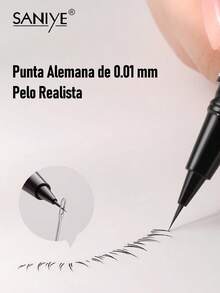 SANIYE Delineador de ojos líquido, resistente al agua y de larga duración, con un acabado mate negro intenso. Alta pigmentación, secado rápido y punta ultra fina con pincel suave para una aplicación fácil y precisa. Ideal para maquillaje de Navidad, Día de muertos y para las citas. - M621 - Ver 3