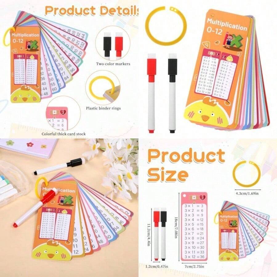 Bewudy 15 Multiplication Flashcards Math Flashcards 012 Multiplications ...