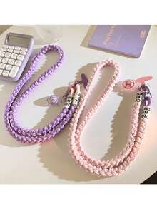 Pink Sea Turtle Pendant Phone Case With Detachable Strap, Crossbody Chain, Versatile For All Phones