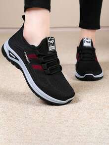 Breathable Mesh Sneakers] Lightweight Breathable Mesh Sneakers - Non-Slip EVA Sole, Comfortable Ankle Support, Lace-Up Low-Top Running & Tennis Shoes For Men And Women, Retro Style, All-Season Wear, Fitness Wear