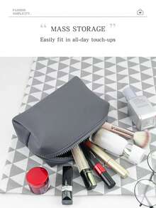 Portable Sold Color Square Makeup Beauty Storage Bag Multifunctional Waterproof Zipper Makeup Bag