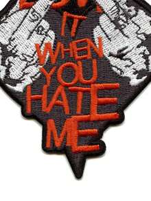 1PC Love It When You Hate Me Heart Patch Pop Punk Rock Embroidered Iron-On - Multicolor - View 4