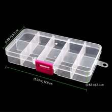 10 Grids Clear Plastic Organizer Box Storage Container Jewelry Box With Adjustable Dividers For Beads Art DIY Crafts Jewelry Fishing Tackles, Plastic Jewelry Box Organizer, Clear Storage Box Containe