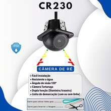 Câmera de Ré Tartaruga Resistente a Água Dupla Função (Dianteira/traseira) H-Tech - CR230 - Preto - Visão 1