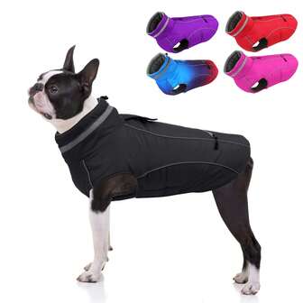 Abrigo a prueba de nieve para perros, chaqueta de lana gruesa con collar reflectante ajustable, abrigo a prueba de frío, adecuado para perros grandes, medianos y pequeños para caminar y jugar en clima frío