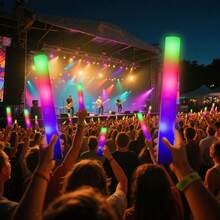 LED Foam Glow Sticks Party Packs - Multi-Color Flashing (Green/Blue/Red/Purple), Easy-Grip Design | Glowing Supplies For Christmas, New Year, Weddings, Carnivals & Concerts - Color - View 9