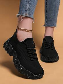 أحذية رياضية كاجوال منصة موجية للنساء، تصميم رباط، ملابس الشارع الأنيقة، إكسسوار ملابس أنيق لا غنى عنه