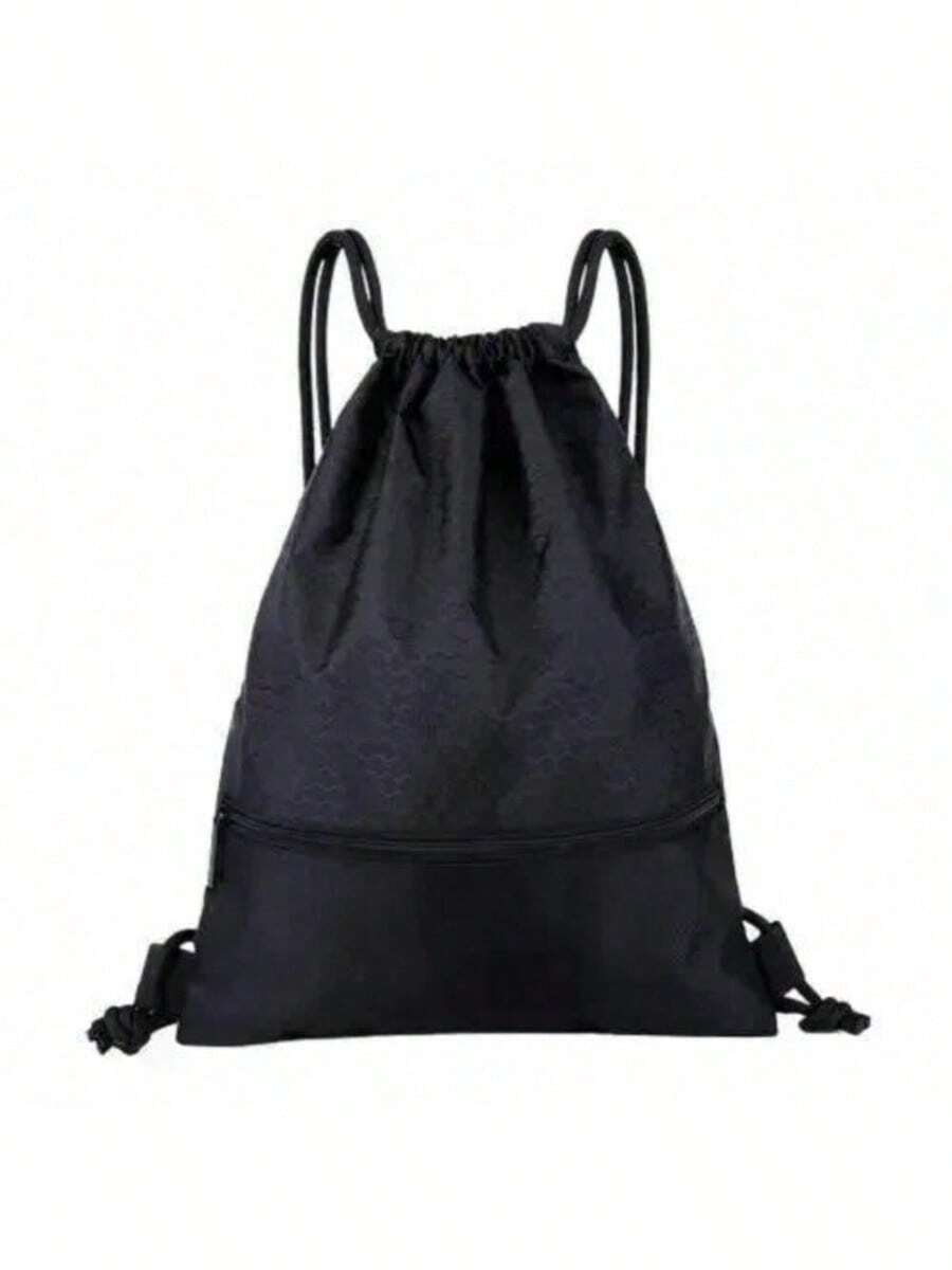 Sport Oxford Zipper Bag 5 Color Drawstring Pocket Simple Backpack Men's And Women's Fitness Backpack Lightweight Basketball Bag - Black - View 1