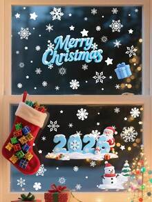 1 Set Of 4pcs New Year 2026 Christmas Stickers, Window Stickers, Glass Stickers For Home, Mall, Shop Window Holiday Decoration Wall Stickers Room Decor Wall Sticker Wall Decor Home Decor Christmas Decorations Christmas Decorations Home