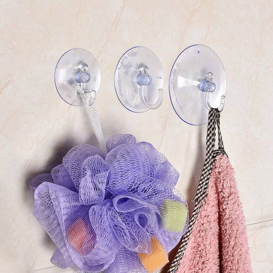 (5cm) Clear Plastic Suction Cup Hooks - Securely Fastened, Waterproof And Durable - Suitable For Windows, Glass, Shower, Bathroom And Kitchen Walls - Perfect For Daily Use, Festivals, Parties And Carnival Decorations