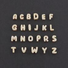 1pc Classic Bubble Letter Heart Shaped Golden Beaded Bracelet, Women - Gold Micro-inlay - View 4