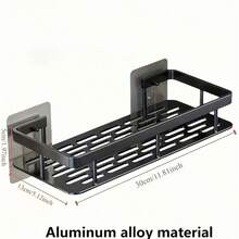 No Drill Large Capacity Wall Mount Rack - Space Saving Easy Install Organizer Shelf For Bathroom & Kitchen, Durable Plastic Storage Cabinet For Toiletries & Cosmetics, Includes Plastic & Aluminum Alloy Models, Black, White, With Adhesive Hooks