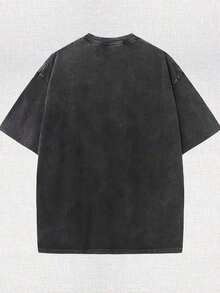 1PCSMen's Oversized T-Shirts, Washing Hip-Hop, Frank Channel, Orange, Ocean, Blonde, Hip-Hop, Fashionable Street Clothes, Retro.-Premium Cotton Graphic Printed Round Neck T-Shirts-365T - màu đen - Xem 2