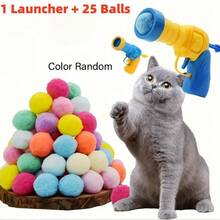 20/50/100个装毛绒球猫玩具套装，带发射器 - 互动乐趣 - 锻炼身体，增进感情 - 室内玩耍的理想之选 - 彩色 - 查看 4