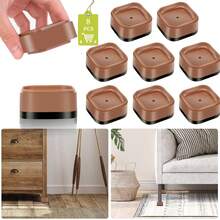 Bộ 8 miếng nâng đồ nội thất có thể điều chỉnh độ cao, tháo rời và xếp chồng được, phù hợp cho đồ đạc, thiết bị gia dụng, chân bàn, miếng đệm nhựa vuông cho ghế sofa, bàn, ghế, tủ lạnh, máy giặt, máy rửa chén, bàn làm việc, dễ dàng vệ sinh và cất giữ. - Nhiều màu - Xem 3