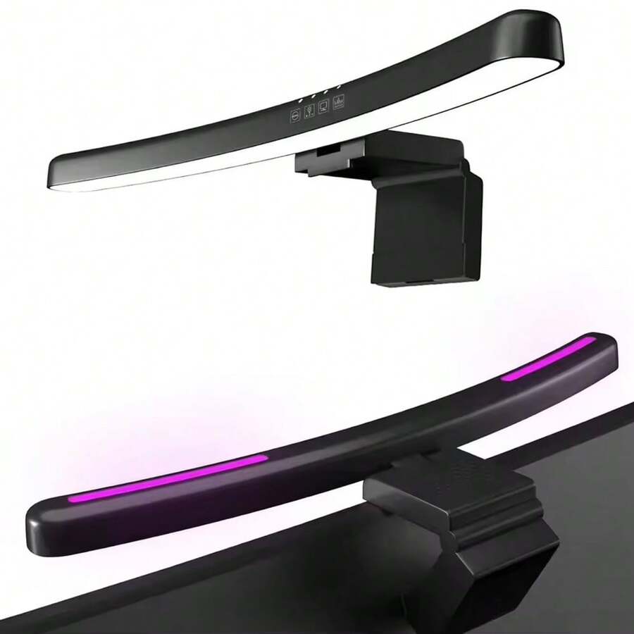 Wisciton LED Computer Monitor Light Bar Stepless Dimming Hanging Light RGB Game Background Wall Atmosphere Lamp Learn/Work Night Lighting 40cm - Multicolor - View 1