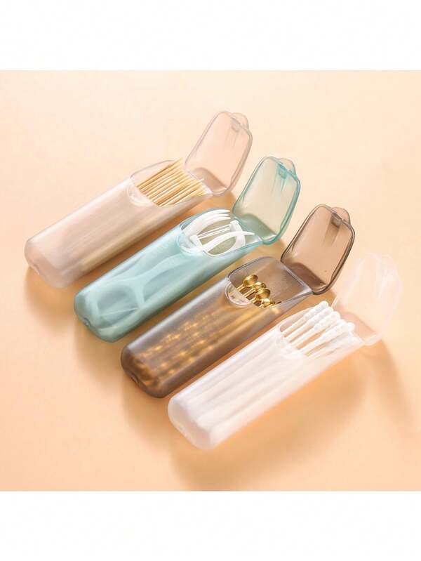 Toothpick & Floss Box, Small Storage Box, Travel Organizer, Portable Pill Case, Small Item Storage Tube