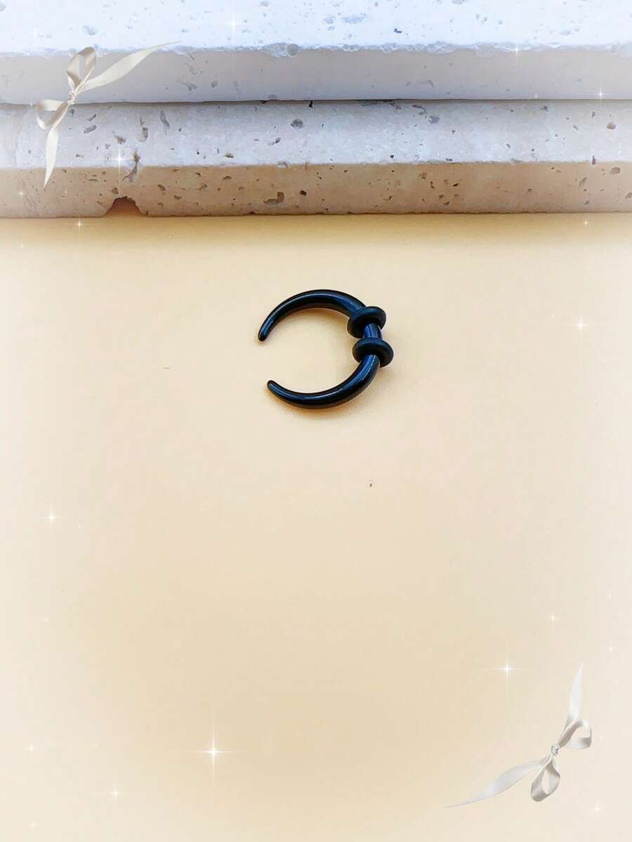 1 pezzo Anello per il naso in acciaio inossidabile stile punk, forma a mezzaluna, anelli per setto nasale, piercing per naso e orecchie, gioielli per il corpo, unisex