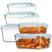 Glass Lunch Box With Airtight Lid And Silicone Seal 370ml - Màu xanh lam - Xem 5
