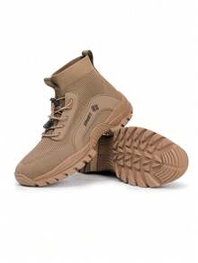 Outdoor Hiking Shoes, Wear-Resistant, Breathable High Top Hiking Boots, Men's And Women's Lightweight Off-Road Hunting Riding Shoes, Woven Work Boots, Motorcycle Shoes - Khaki - View 16