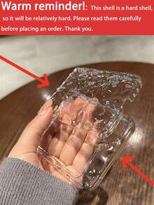 时尚水波纹透明手机壳，兼容三星 Galaxy Z Flip 5、Z Flip 6、Z 、Z Flip 4、Z Flip 3 等 5G 机型，珠子手链造型，透明防震后盖。