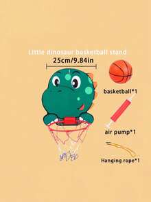 1套儿童卡通动物篮球套装，运动篮球玩具，包含迷你篮球和壁挂式气泵。这是一款室内外运动玩具，适合3岁以上男孩和女孩的互动球类玩具，可折叠篮球架，适合室内外运动投篮。