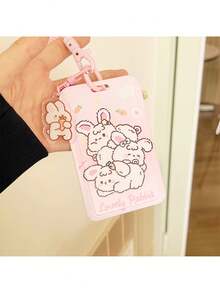 1 Stück süße Cartoon Tier Kartenhülle, wasserdicht und langanhaltend, mit Skateboard Design, einfach zu demontieren. Inklusive passendem Schlüsselanhänger und elastischem Seil. Cartoon Form, geeignet für Schülerausweise, Busfahrkarten, Essenskarten Schutzhüllen, Schlüsselanhänger Arbeitsausweise, Zugangskarten, Arbeitsausweise