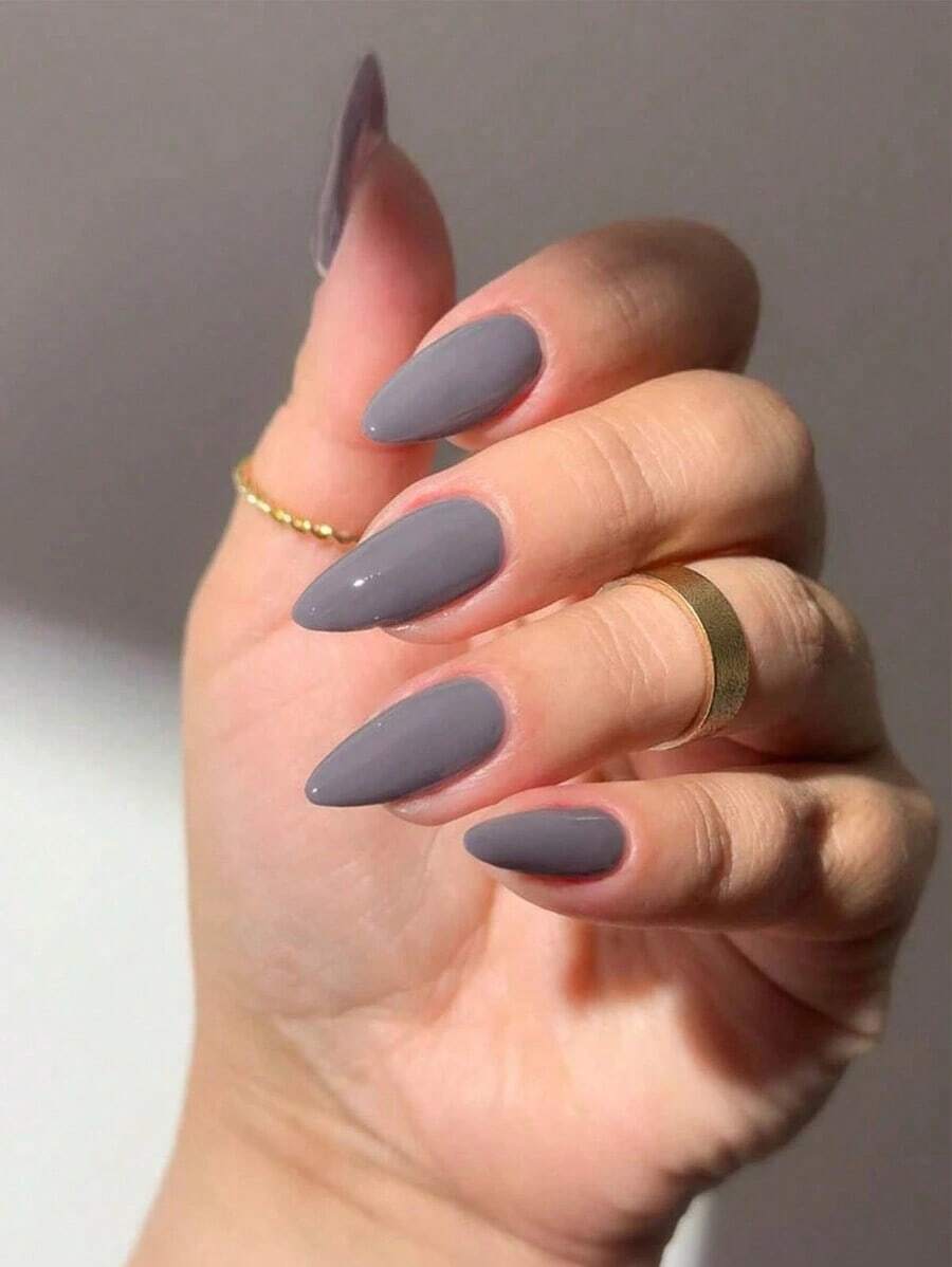 Elevate Your Style With, 24Pcs Almond Black Gradient Tip Press On Nails Medium Fit Perfectly Design Acrylic False Nail Set,Contain 1Pc Jelly Glue And 1Pc Nail File, Red Nails For Women And Girls To Diy Daily Work Study And Party Use Nail Supplies Nails - 灰色 - 查看 1