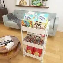 1pc Rolling Storage Cart, Multi-Tier Movable Organizer Rack For Living Room, Kitchen, Dorm, Snacks