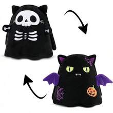 Reversible Ghost Plushie - Angry & Scared - 10 Inch Sensory Toy - 骷髏貓和蝙蝠 - 查看 1