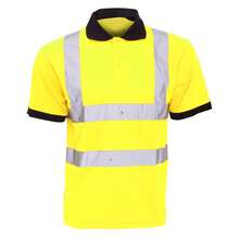 Yoko HiVis Short Sleeve Polo Shirt / Mens Workwear (HiVis Yellow) - Yellow - View 2