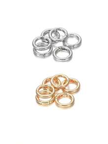 10/20/30 حلقة معدنية مسطحة للزناد، حلقات مفاتيح معدنية، مشابك دائرية، مناسبة لسلاسل المفاتيح والحقائب والمحافظ - خطاف معلق للمفاتيح لمشاريع DIY