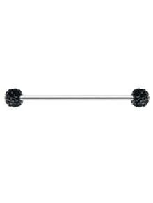 1pc Fashionable Stainless Steel Clip Ceramic Ball Industrial Bar, Suitable For Women's Daily Wear