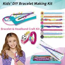 女孩手链制作套装 - DIY手工编织友谊手链工艺套装，包含时尚手链编织工具。全套工艺材料包，包含创意贴纸手链、DIY串珠链和入门级珠宝制作材料。非常适合女孩制作友谊手链、增进母女感情以及进行寓教于乐的手工项目。 - 彩色 - 查看 7