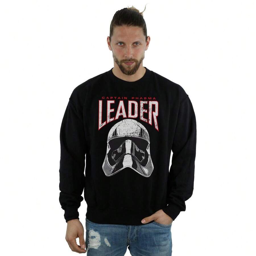 Star Wars Mens The Last Jedi Leader Helmet Sweatshirt (Black) - Coffee Brown - View 1