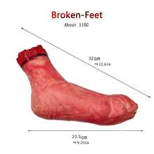 Decoración de Halloween Horrible Miembros rotos falsos de sangre Dedos Piernas Brazo Pies Corazón Partes del Body falsas a tamaño natural Accesorios para fiestas de Halloween