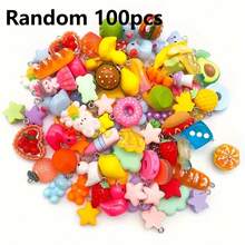 30/50/80/100pcs/Pack Random Mixed Color Realistic Cute Resin Food DIY Pendant, For DIY Earrings, Bracelets, Jewelry Making Accessories - Multicolor - View 19
