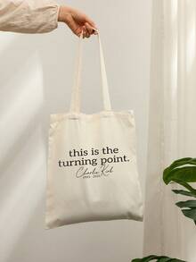 1 Pc His Is The Turning Point   Pattern Tote Bag Shoulder Bag For Travel Daily Commute Women's Shopping Bag, Best Gift For Her,  Folding Shoulder Bag Summer Beach Holiday Bag Travel Gift For Man Woman