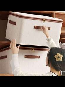 1 可折叠衣物收纳整理盒，大容量防尘被子收纳盒，衣柜柜子收纳盒，抗菌防潮拉链衣柜整理盒，布艺裤子分类收纳盒，装饰用品，节日装饰，房间装饰，家居装饰，卧室装饰，收纳盒，整理器，家居收纳 - 彩色 - 查看 11