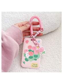 1 Stück süße Cartoon Tier Kartenhülle, wasserdicht und langanhaltend, mit Skateboard Design, einfach zu demontieren. Inklusive passendem Schlüsselanhänger und elastischem Seil. Cartoon Form, geeignet für Schülerausweise, Busfahrkarten, Essenskarten Schutzhüllen, Schlüsselanhänger Arbeitsausweise, Zugangskarten, Arbeitsausweise