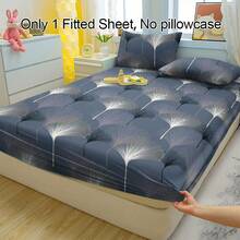 1 Peça Lençol com Elástico de Padrão Folhagem Sedoso, Respirável, Macio e Confortável, Capa de Colchão para Quarto, Quarto de Hóspedes e Dormitório, Protetor de Colchão, Conjunto de Roupa de Cama (Fronha Não Incluída)