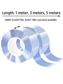 1pc 10M/5M/3M/1M Length Super Strong Double-Sided Nano Tape, Transparent & Removable, Waterproof - Essential Household Adhesive Double-Sided Tape, Self-Adhesive Wallpaper, Waterproof Bathroom Bathroom Accessories Bathroom Tools
