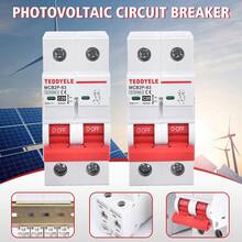 2 pezzi Interruttore automatico solare a 2 poli (2P) con protezione da sovraccarico e cortocircuito, montato su guida DIN, adatto per pannelli solari, sistemi di energia rinnovabile, con varie portate di corrente 6A/16A/20A/32A/40A/50A/63A, design compatto, struttura durevole, per ingegneria elettrica