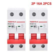 2 pezzi Interruttore automatico solare a 2 poli (2P) con protezione da sovraccarico e cortocircuito, montato su guida DIN, adatto per pannelli solari, sistemi di energia rinnovabile, con varie portate di corrente 6A/16A/20A/32A/40A/50A/63A, design compatto, struttura durevole, per ingegneria elettrica