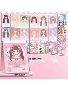 1pc Book Of 20pcs Clothing Stickers, Cartoon Stickers, Quiet Stickers, Game Stickers, DIY Dress-Up Party Favors Sticker